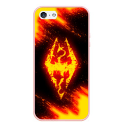 Чехол для iPhone 5/5S матовый TES skyrim dragon fire Скайрим огненный