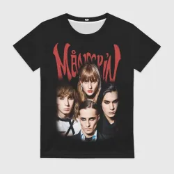 Женская футболка 3D Maneskin обложка Манескин рок группа