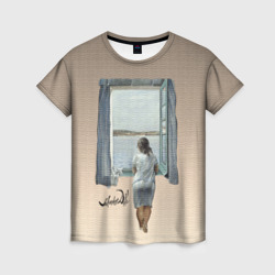 Женская футболка 3D Сальвадор Дали "Девушка у окна"