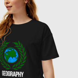 Женская футболка хлопок Oversize География! - фото 2
