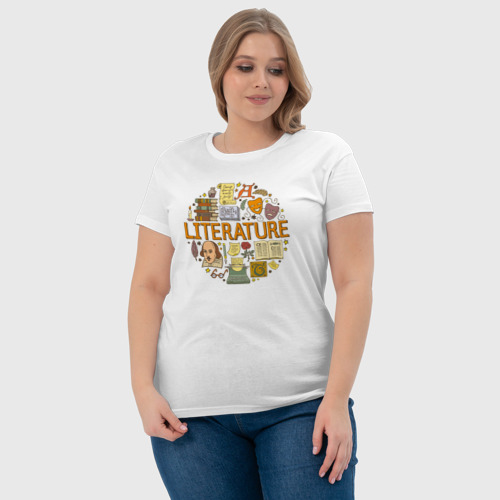 Женская футболка хлопок с принтом Литература!, фото #4