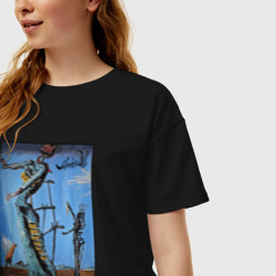 Женская футболка хлопок Oversize Сальвадор Дали "Жираф в огне" - фото 2