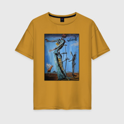 Женская футболка хлопок Oversize Сальвадор Дали "Жираф в огне"