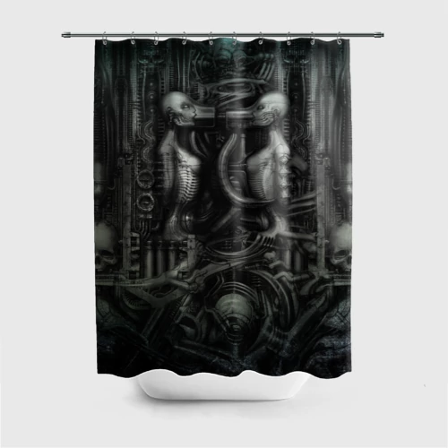 Штора 3D для ванной Giger's worlds Миры Ганса Гигера