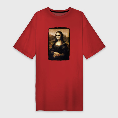 Платье-футболка хлопок Молчаливая Мона Лиза, цвет красный