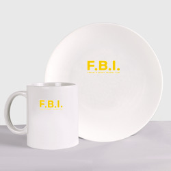 Набор: тарелка + кружка FBI Женского тела инспектор