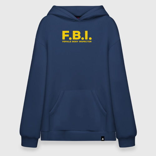 Худи SuperOversize хлопок FBI Женского тела инспектор, цвет темно-синий