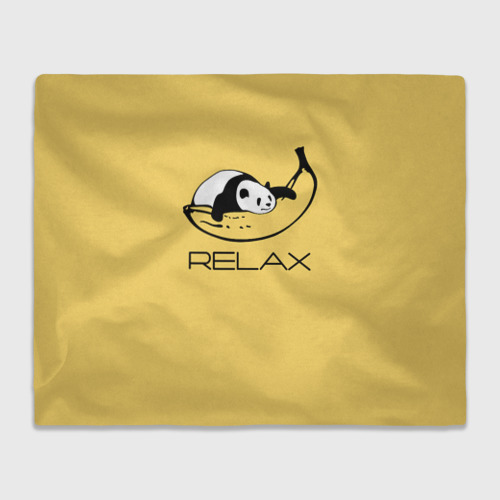 Плед с принтом Relax - панда на банане, вид спереди №1