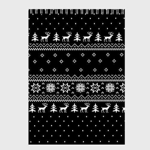 Скетчбук Чёрный новогодний свитер с оленями 2022, цвет белый - фото 2