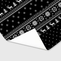 Бумага для упаковки 3D Чёрный новогодний свитер с оленями 2022 - фото 2