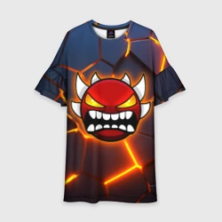 Детское платье 3D Geometry Dash 3D плиты, трещины геометрия