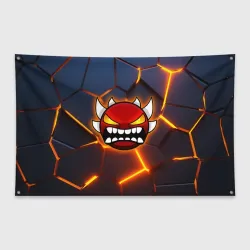 Флаг-баннер Geometry Dash 3D плиты, трещины геометрия