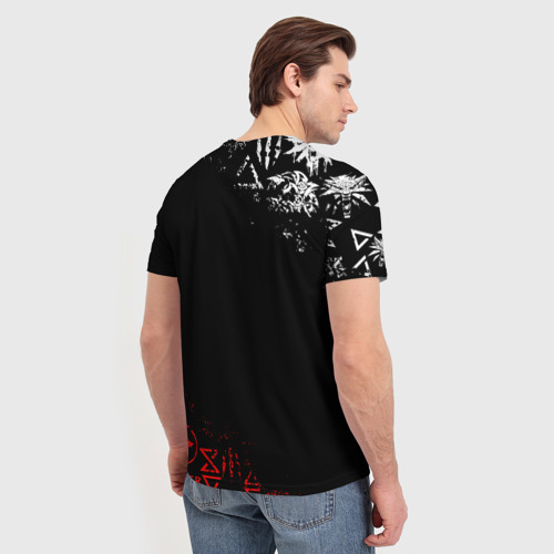 Мужская футболка 3D Символ Ведьмака: волк logobombing, цвет 3D печать - фото 4