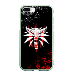 Чехол для iPhone 7Plus/8 Plus матовый Символ Ведьмака: волк logobombing