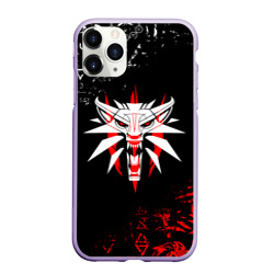 Чехол для iPhone 11 Pro матовый Символ Ведьмака: волк logobombing