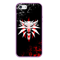 Чехол для iPhone 5/5S матовый Символ Ведьмака: волк logobombing