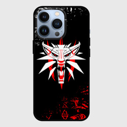 Чехол для iPhone 13 Pro Символ Ведьмака: волк logobombing
