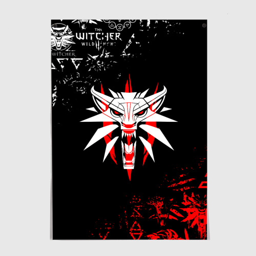 Постер Символ Ведьмака: волк logobombing