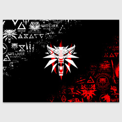 Поздравительная открытка Символ Ведьмака: волк logobombing