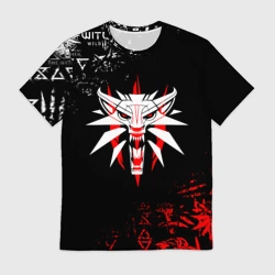 Мужская футболка 3D Символ Ведьмака: волк logobombing