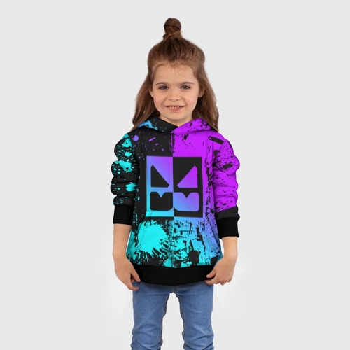 Детская толстовка 3D с принтом Geometry Dash neon levels smile, вид сбоку #3