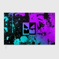 Флаг 3D Geometry Dash neon levels smile