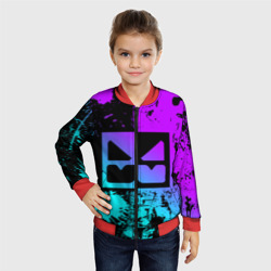 Детский бомбер 3D Geometry Dash neon levels smile - фото 2