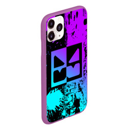 Чехол для iPhone 11 Pro Max матовый Geometry Dash neon levels smile - фото 2