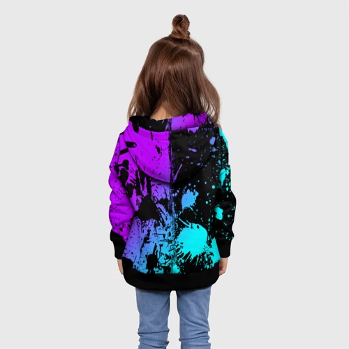 Детская толстовка 3D Geometry Dash neon levels smile - фото 5