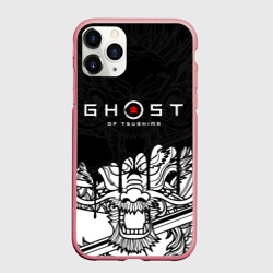 Чехол для iPhone 11 Pro Max матовый Ghost of Tsushima dragon на спине