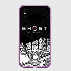 Чехол для iPhone XS Max матовый Ghost of Tsushima dragon на спине