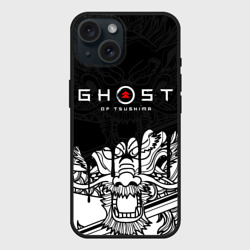 Чехол силиконовый для Apple iPhone 15 матовый Ghost of Tsushima dragon на спине