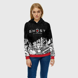 Женская толстовка 3D Ghost of Tsushima dragon на спине - фото 2