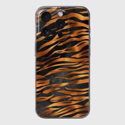 Чехол для iPhone 15 Pro Max силиконовый с защитой камеры В шкуре тигра