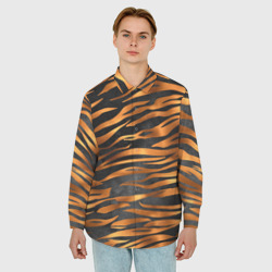 Мужская рубашка oversize 3D В шкуре тигра - фото 2