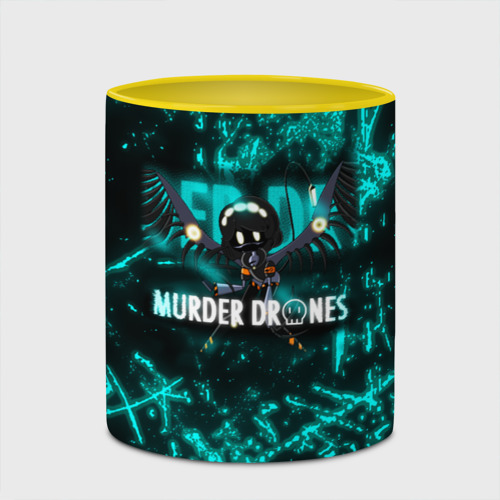 Кружка с полной запечаткой Murder Drones - Дроны убийцы - Serial Designation v, цвет белый + желтый - фото 4