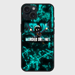 Чехол силиконовый для Apple iPhone 15 матовый Murder Drones - Дроны убийцы - Serial Designation v