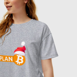 Женская футболка хлопок Oversize Bitcoin new year - фото 2