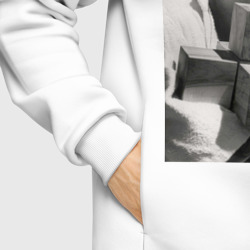 Худи с принтом Salvador Dali and cross для женщины, вид на модели спереди №6. Цвет основы: белый