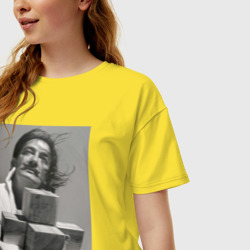 Женская футболка хлопок Oversize Salvador Dali and cross - фото 2