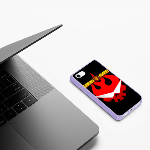 Чехол для iPhone 5/5S матовый Логотип Гуррен - Лаганн, цвет светло-сиреневый - фото 5
