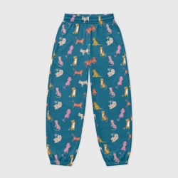 Женские джоггеры оверсайз 3D Тигрята на темном фоне