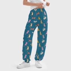 Женские джоггеры оверсайз 3D Тигрята на темном фоне - фото 2