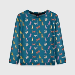 Детский лонгслив 3D Тигрята на темном фоне