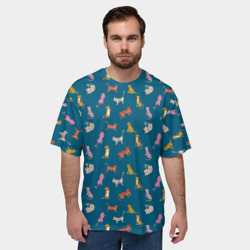 Мужская футболка oversize 3D Тигрята на темном фоне - фото 2