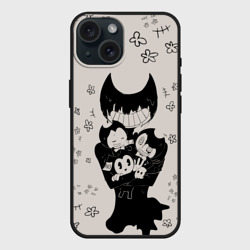 Чехол силиконовый для Apple iPhone 15 матовый Baby bendy bendy and the Ink machine