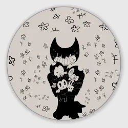 Круглый коврик для мышки Baby bendy bendy and the Ink machine