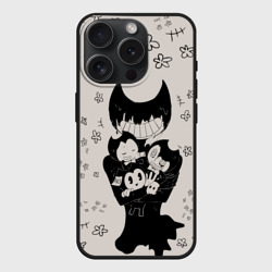 Чехол силиконовый для Apple iPhone 15 Pro матовый Baby bendy bendy and the Ink machine
