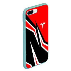 Чехол для iPhone 7Plus/8 Plus матовый Tesla motors red line Тесла - фото 2