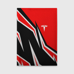 Обложка для автодокументов Tesla motors red line Тесла